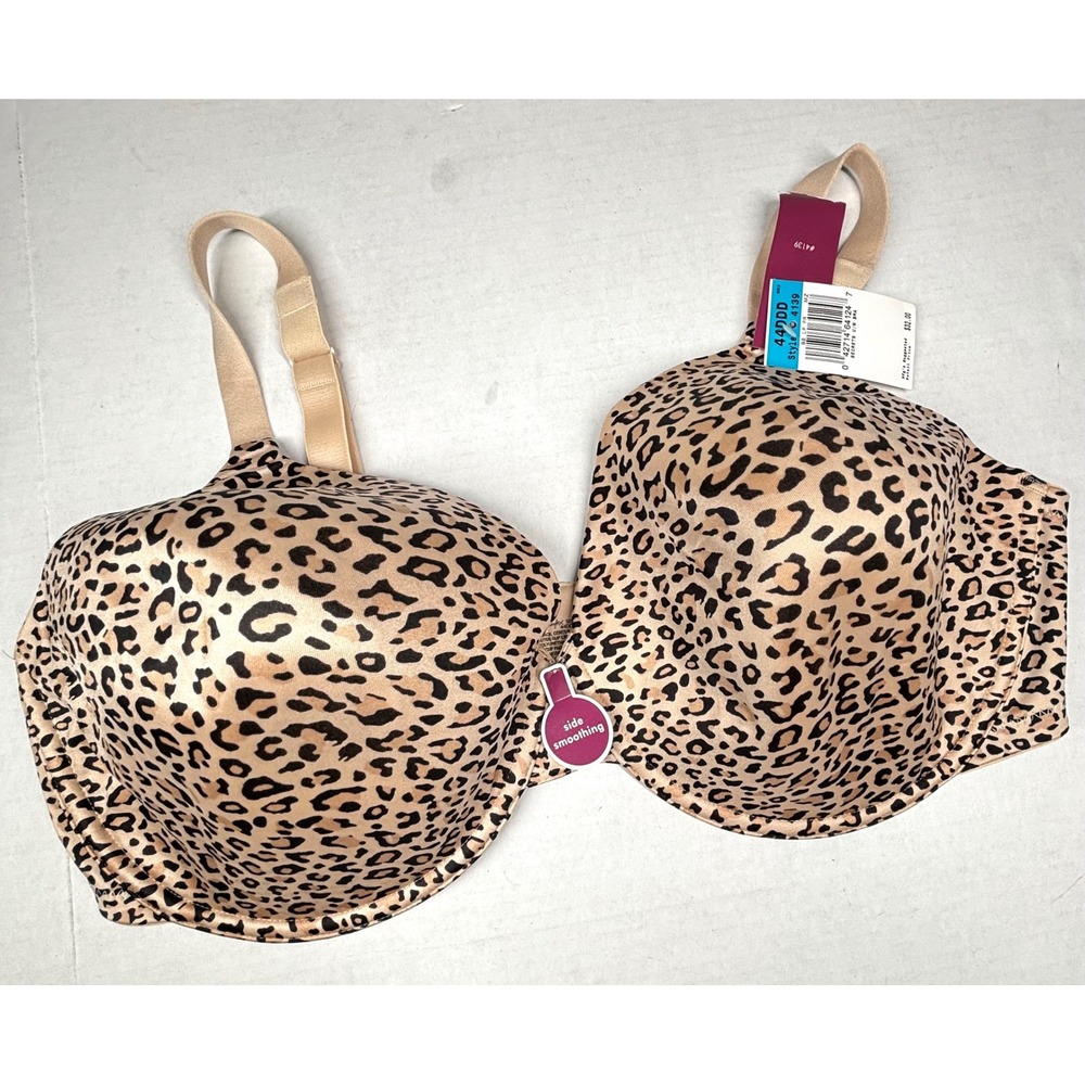 Playtex Secrets 44DDD Leopard Print Underwire‎ Bra Full Coverage Smoothing NWT